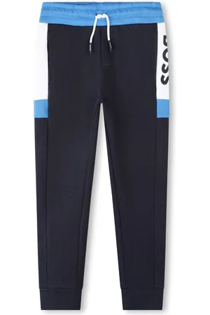 HUGO BOSS Colour-block cotton-blend track pants