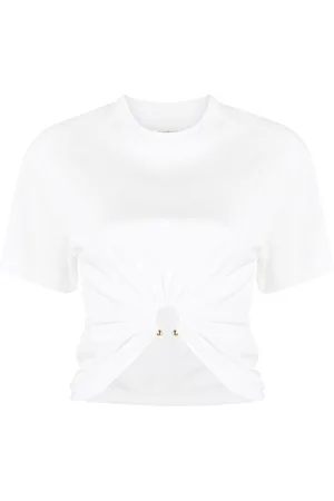 Paco rabanne Gathered cotton T-shirt