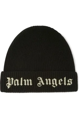 Palm Angels Logo-embroidered knitted beanie