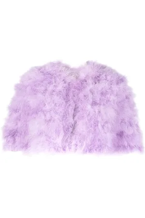 Twin-Set Turkey-feathers cropped cape jacket