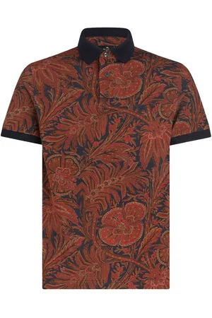 Etro Floral-print cotton polo shirt