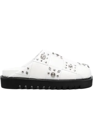 TOGA VIRILIS Stud-embellished leather slippers