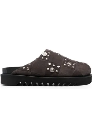 TOGA VIRILIS Stud-embellished suede slippers