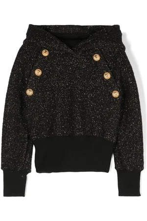Balmain Glitter-detail wool-blend hoodie