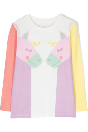 Stella McCartney Twin Unicord long-sleeves cotton T-shirt