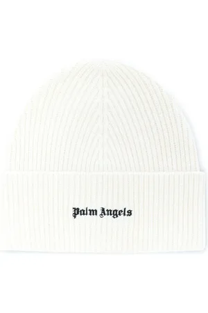 Palm Angels Logo-embroidered ribbed beanie