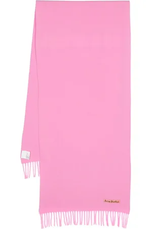 Acne Studios Logo-tag frayed-edge scarf