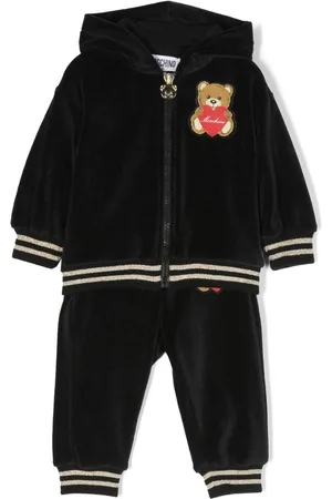 Moschino Logo-patch velvet tracksuit