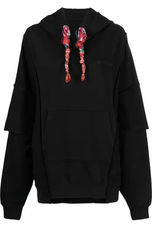 Khrisjoy Towelling-finish panelled cotton hoodie