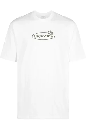 Supreme Warning logo-print cotton T-shirt