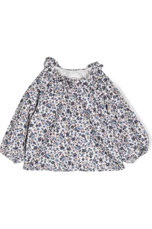 TEDDY & MINOU Floral-print ruffled cotton blouse