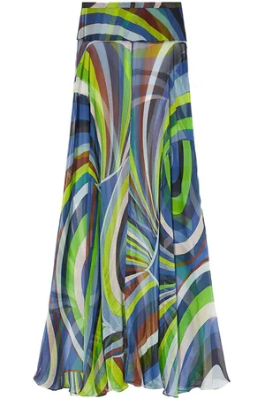 Puccini Iride-print silk maxi skirt