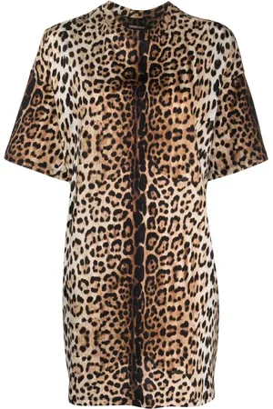 Roberto Cavalli Leopard-print cotton dress
