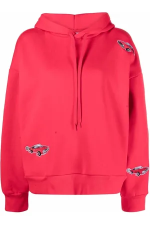 Natasha Zinko Car-embroidered jersey hoodie