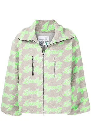 Natasha Zinko Slogan-print zip-up fleece jacket