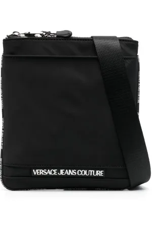 VERSACE Logo-embossed messenger bag