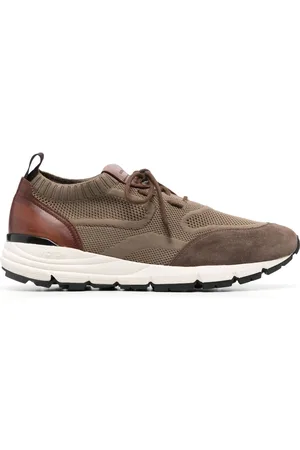 Scarosso Knitted-upper leather sneakers