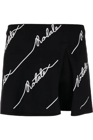 ROTATE Logo-embellished knitted miniskirt