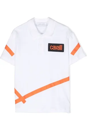 Roberto Cavalli Junior Monogram-patch T-shirt - Farfetch