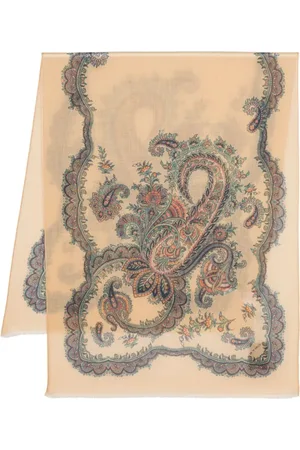 Etro Graphic-print frayed cashmere scarf