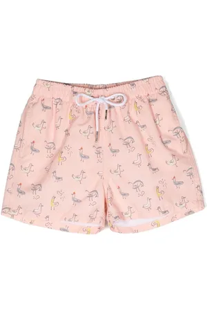 KNOT Parker duck-print swim shorts