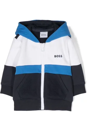HUGO BOSS Logo print zip-up hoodie
