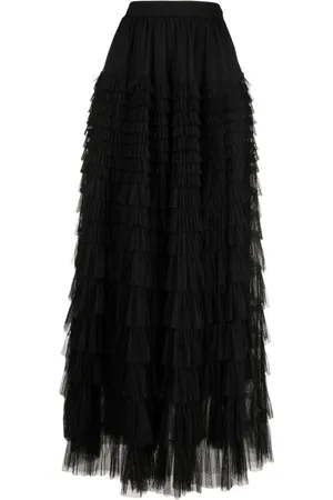 Twin-Set Ruffled tulle maxi skirt