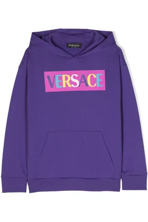 VERSACE Logo-print cotton hoodie