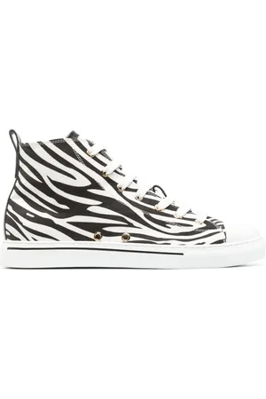 Roberto Cavalli Zebra-print leather sneakers