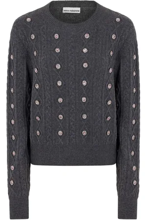 Paco rabanne Crystal-embellished crew-neck jumper