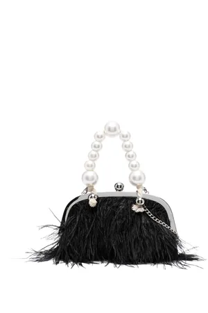 MONNALISA Feather-detailing clutch bag