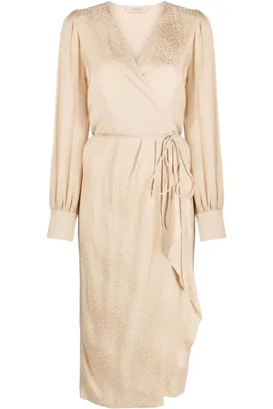 Twin-Set Wraparound draped-detail midi dress