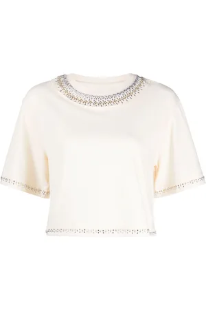 Paco rabanne Stud-detail cropped T-shirt