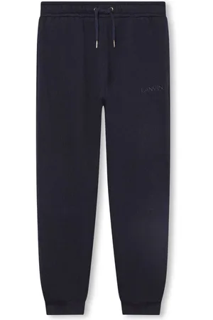 Lanvin Logo-embroidered organic-cotton track pants