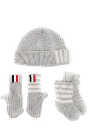 Thom Browne Knitted beanie merino set