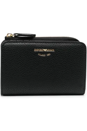 Emporio Armani Engraved-logo leather cardholder