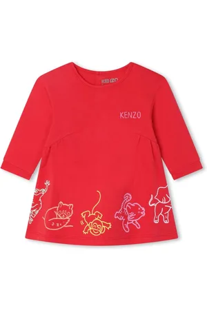 Kenzo Graphic-print crew-neck dress