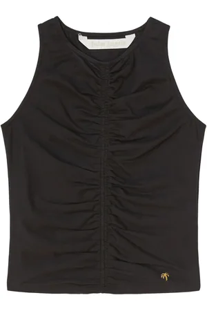 Palm Angels Ruched stretch-cotton tank top