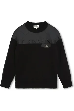 Lanvin Logo-embroidered panelled pullover