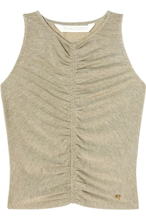 Palm Angels Ruched lurex tank top
