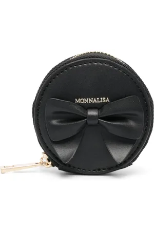 MONNALISA Bow-detail leather wrist bag