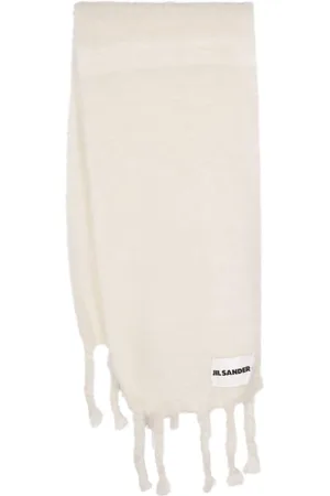 Jil Sander Logo-patch chunky-knit scarf