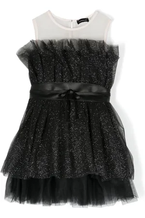 MONNALISA Tulle-overlay sleeveless dress