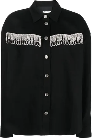 ROTATE Crystal-embellished long-sleeve shirt
