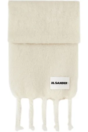 Jil Sander Logo-patch chunky-knit scarf