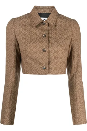 Marine Serre Moon Diamant jacquard cropped jacket
