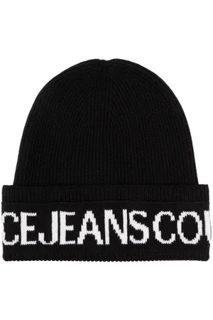 VERSACE Intarsia-logo ribbed beanie