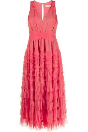 Twin-Set Ruffled tulle midi dress