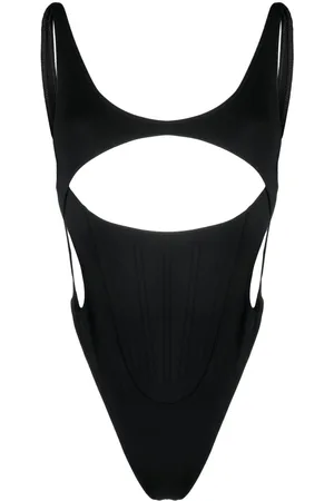 MUGLER Cut-out scoop-neck body