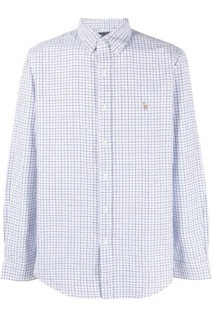 Ralph Lauren Grid-pattern logo-embroidered cotton shirt